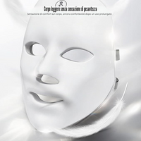 Lifting facial beauty-Maschera Facciale e per il Collo con LED a 7 Colori Senza Fili, Dispositivo di Bellezza per Ringiovanimento e Rassodamento della Pelle